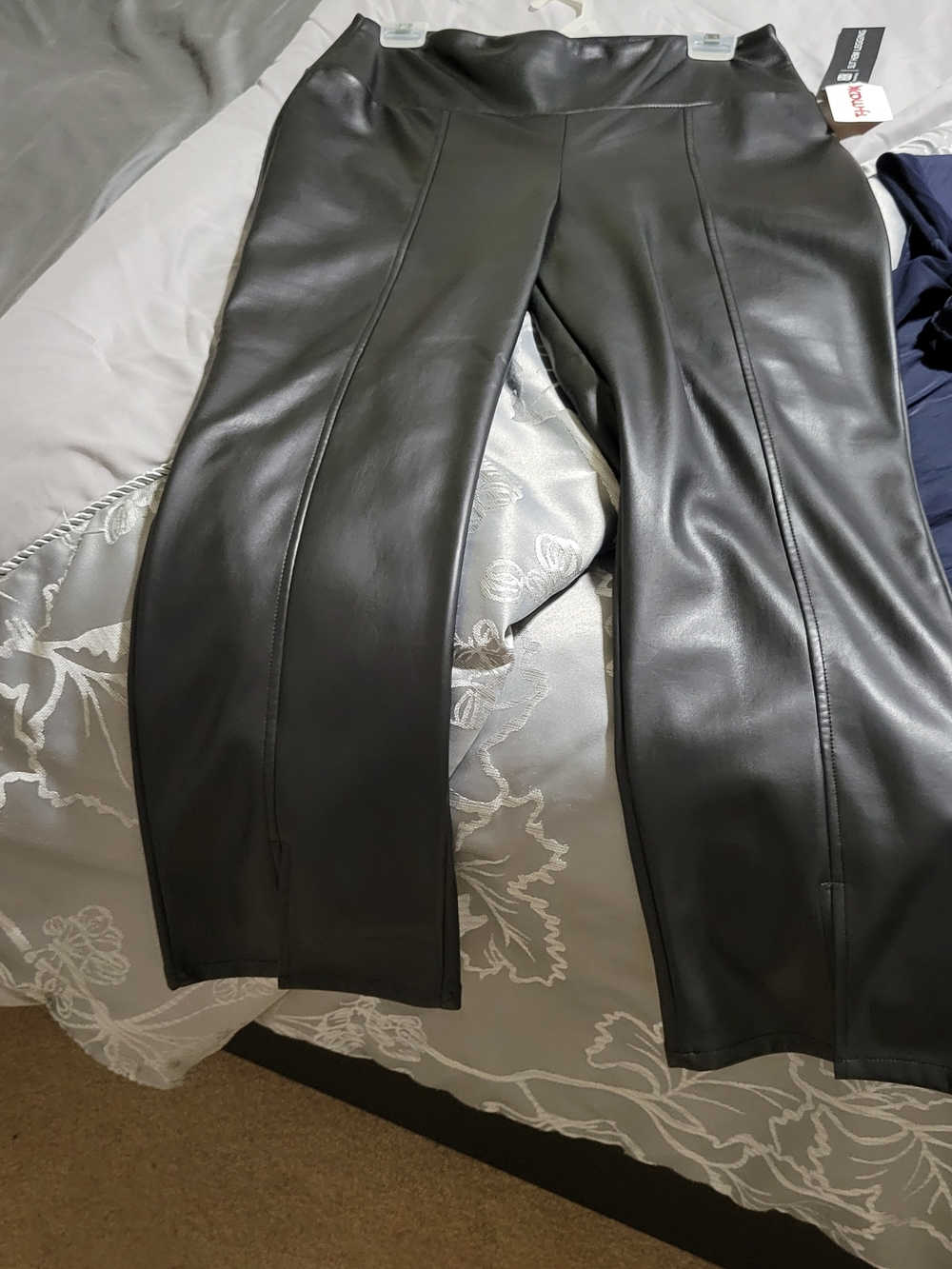 Women Black PU Vegan Leather Pants